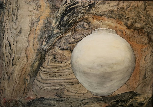 ⓒ김경현, 천년을 담다 100×70cm 삼베 위에 광물성 안료