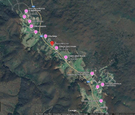 플리트비체 인근의 숙소들과 캠핑장 (출처_구글맵)