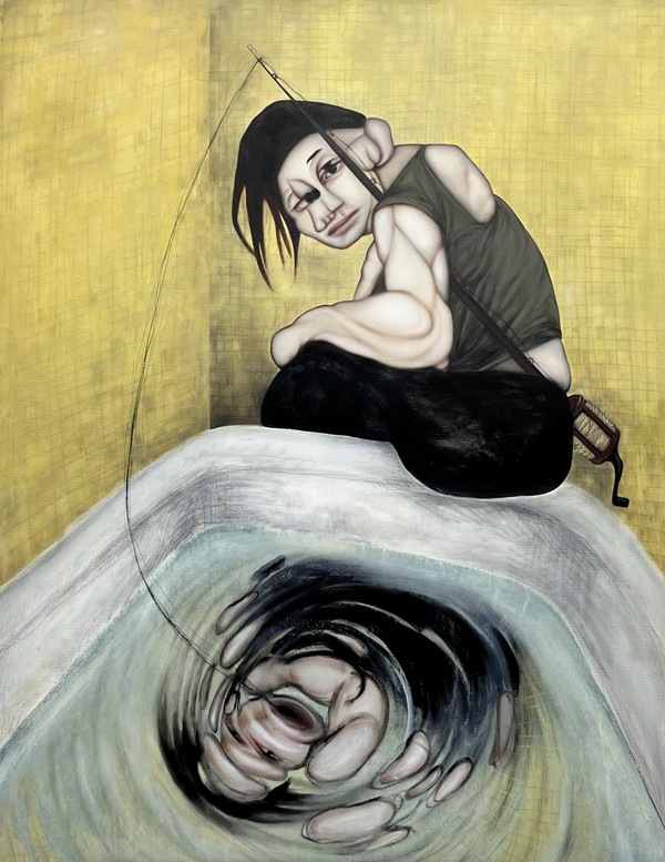 한의도, 낚시(Fishing), 2025, Acrylic, oil on canvas, 116.8x91cm