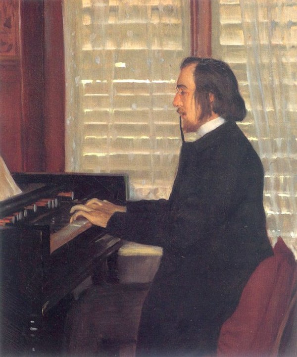 Portrait of Eric Satie at the harmonium_Santiago Rusinol(1890년 추정)