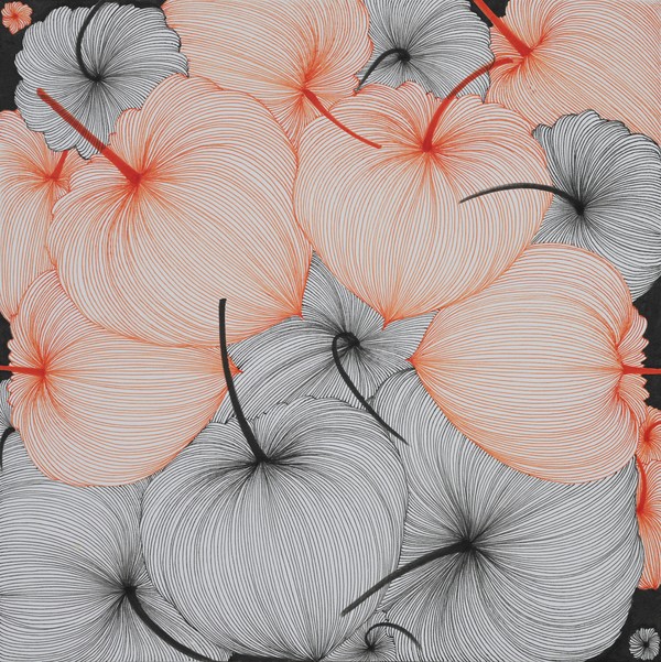 이애리, Good luck in 꽈리25-79, 45.5×45.5cm, 장지에 수묵, 2025