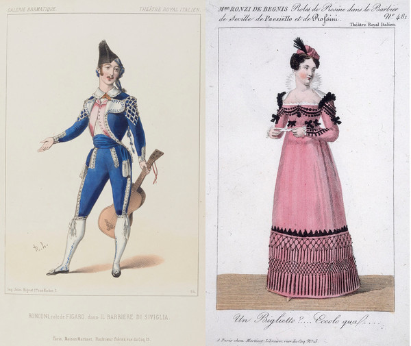 왼쪽 Rossini_Il barbiere di Siviglia_Figaro_Paris, Théâtre Italien, 1844, 오른쪽 Rossini_Il barbiere di Siviglia_Rosina_Paris, Théâtre Italien,1819