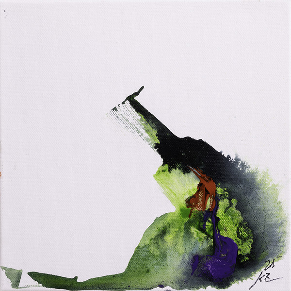 김인중, Untitled, 2025, 캔버스에 혼합매체, 22×22cm