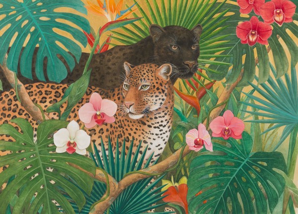 이라금, Umbra, 2025, 장지에 옻칠, 혼합채색, 금분, 금묵, 46×65cm