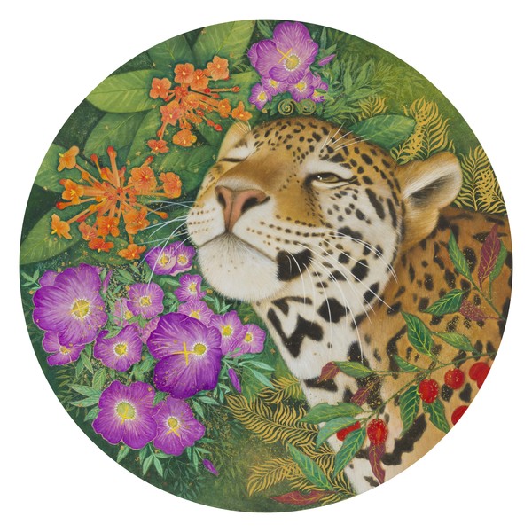 이라금, Orbit I, 2025, 장지에 옻칠, 혼합채색, 금분, 금묵, 50×50cm