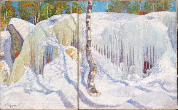 Pekka Halonen, Rocher couvert de glace et de neige, 1911.