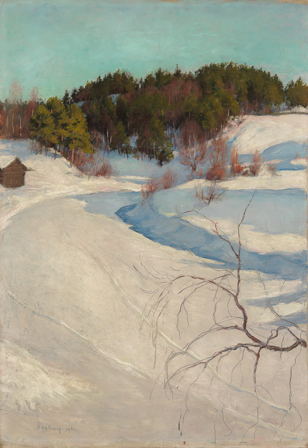 Pekka Halonen, Paysage d_hiver à Myllykylä, 1896.