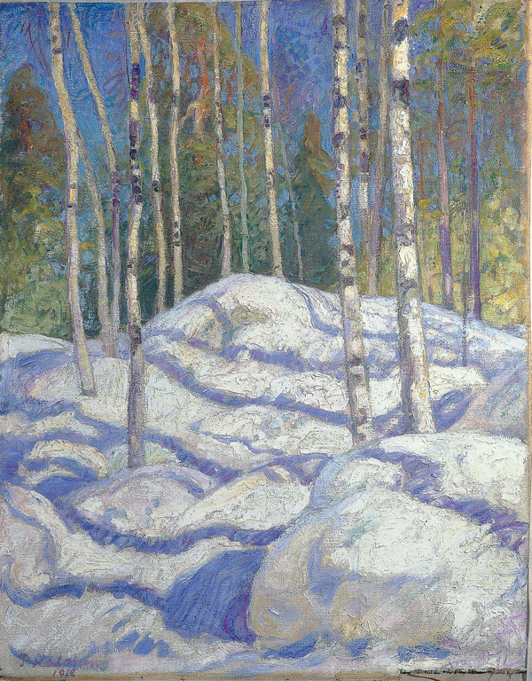 Pekka Halonen, Les Bouleaux au soleil d_hiver, 1912