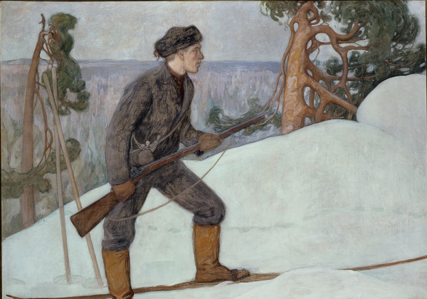Pekka Halonen, Le Chasseur de lynx, 1900.