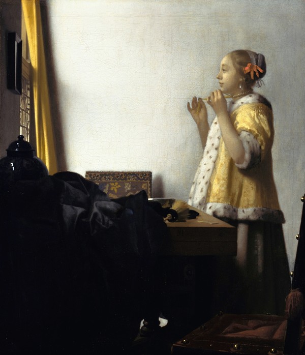 Johannes Vermeer, 진주 목걸이를 한 여인 Woman with a Pearl Necklace 1663-1665