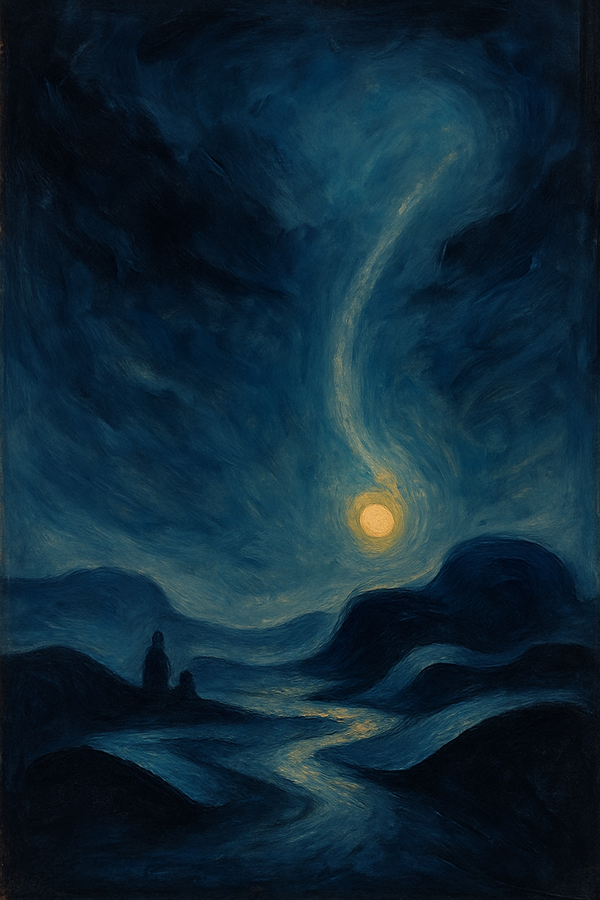 김연식, 서시, 2025, 윤동주 시를 AI로 재해석한 디지털 회화.