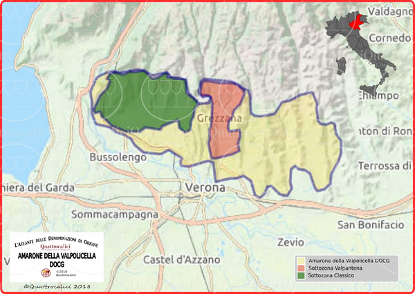 Valpolicella wine region, just north of Verona and near Lake Garda. Credits: www.quattrocalici.it