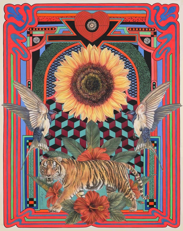 고은주, 오늘도, 희망부, 161x128cm, 비단에 석채, 은박, 2025