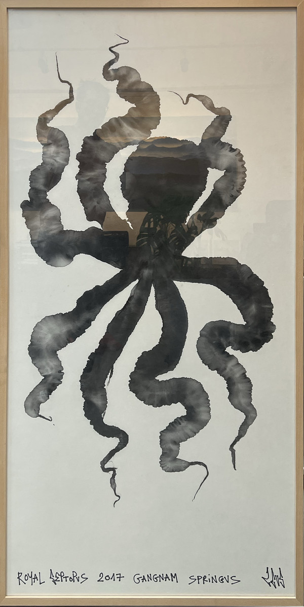 ZEVS, Royal Zeptopvs2017, Hanji and Korean traditional ink on paper Approx. 80 × 140 cm