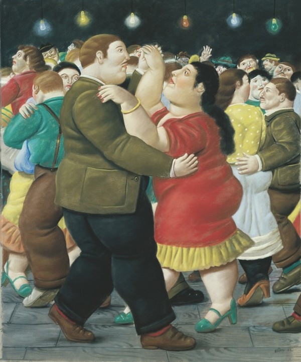Dancers 댄서들 2002 Pastel on paper 142x118cm ⓒ Fernando Botero Foundation